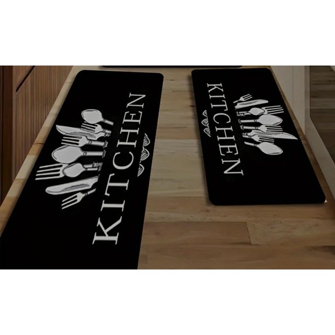 High quality HEAVY grip Rubber underside floor 2pcs set 3D kitchen mat NON SLIP-Ideal for use in the kitchen, these mats help reduce fatigue while standing for long periods, making meal prep