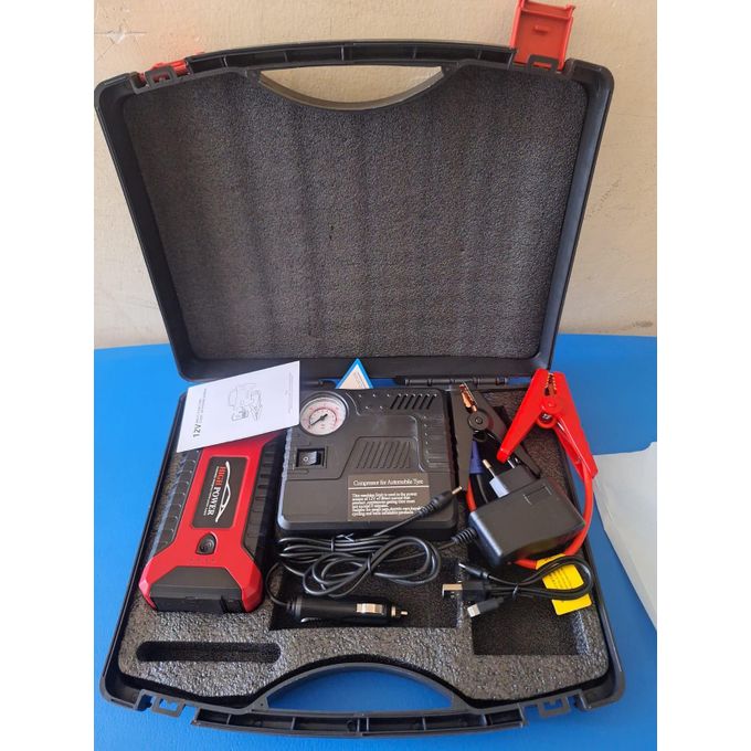 Portable Car Jump Starter Kit And Air Compressor- Tire Inflator & Power Bank Multi-Function Car Tool and 12V Emergency Battery Booster