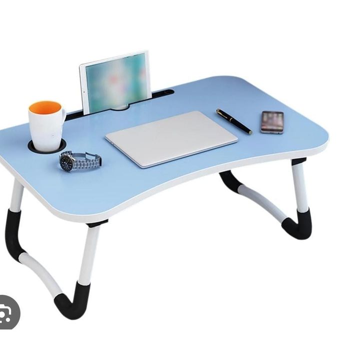 Multi-purpose foldable portable laptop desk study table with tablet slot and drink slot