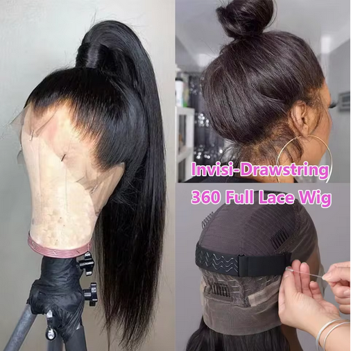 360 Hd Lace Frontal Wigs Lace Wig Straight Human Hair Wigs 360 lace Glueless Straight Human Hair Wigs For Women 200%