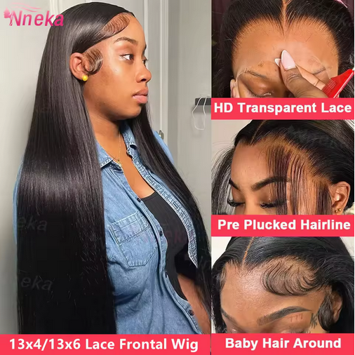 360 Hd Lace Frontal Wigs Lace Wig Straight Human Hair Wigs 360 lace Glueless Straight Human Hair Wigs For Women 200%