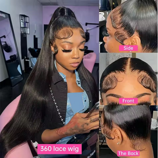 360 Hd Lace Frontal Wigs Lace Wig Straight Human Hair Wigs 360 lace Glueless Straight Human Hair Wigs For Women 200%