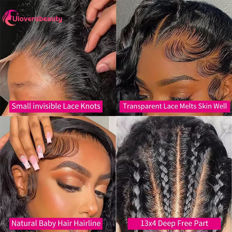Water Wave Human Hair Wig 13x4 HD Lace Human Hair Wig 250% Glueless Wigs Human Hair Deep Curly Human Hair Wigs On Clearance Sale