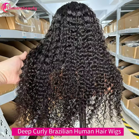 Water Wave Human Hair Wig 13x4 HD Lace Human Hair Wig 250% Glueless Wigs Human Hair Deep Curly Human Hair Wigs On Clearance Sale