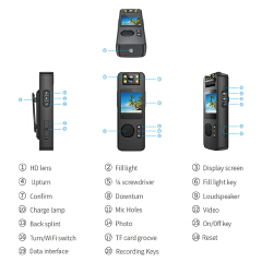 1080P Bicycle Driver Sport Camera Mini 180 Rotatable len Video Recorder Night Vision Action Body Cam With Back Clip Police Cam