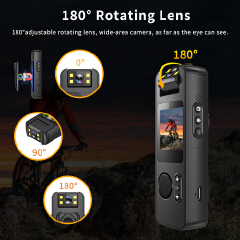 1080P Bicycle Driver Sport Camera Mini 180 Rotatable len Video Recorder Night Vision Action Body Cam With Back Clip Police Cam