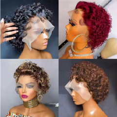 Pixie Cut Wig Human Hair 13x1 Lace Frontal Wigs Human Hair Short Bob Human Hair Wigs For Black Women Lace Front Human Hair Wig