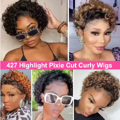 Pixie Cut Wig Human Hair 13x1 Lace Frontal Wigs Human Hair Short Bob Human Hair Wigs For Black Women Lace Front Human Hair Wig