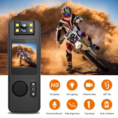 1080P Bicycle Driver Sport Camera Mini 180 Rotatable len Video Recorder Night Vision Action Body Cam With Back Clip Police Cam
