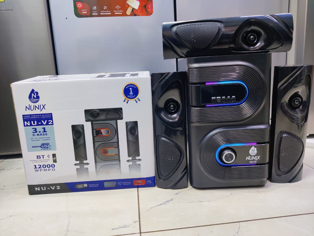 🎵🎵🎶Nunix NU-V2 3.1 Channel Multimedia Subwoofer Speaker Sound System Mini Home Theater /USB/SD/FM Woofer🎵It works as expected with a nice clarity and a thumping bass. Comprised of exclusive techno