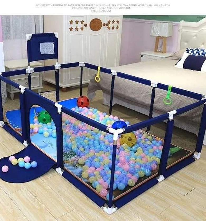 ON OFFER‼️Baby Playpen – Safe & Spacious Play Area for Kids🍒Strong frame structure with four support handles for extra stability. Comes with 50 colorful ocean balls to keep kids engaged while support