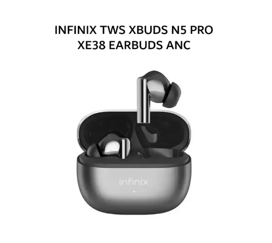 Infinix XBuds N5 Pro (XE38) True Wireless Earphones, 50dB Adaptive ANC, Bluetooth 6.0 Sport Earbuds with Spatial Audio & Dual Connection