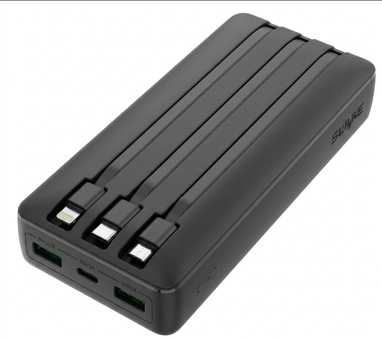 Infinix XPower 20 Pro (XP20C) 20000mAh Power Bank, 15W Fast Charging with 3 Built-in Cables & Smart LED Digital Display