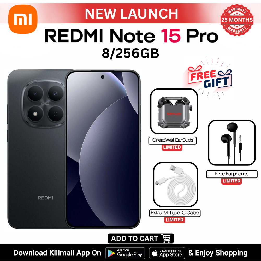 [ New Arrival ] REDMI NOTE 15 PRO Smartphone 6.77" AMOLED display 8+256GB  Dual SIM 200MP main camera 32MP front camera 6500mAh battery 45W  In-screen fingerprint Water & Dust Resistant