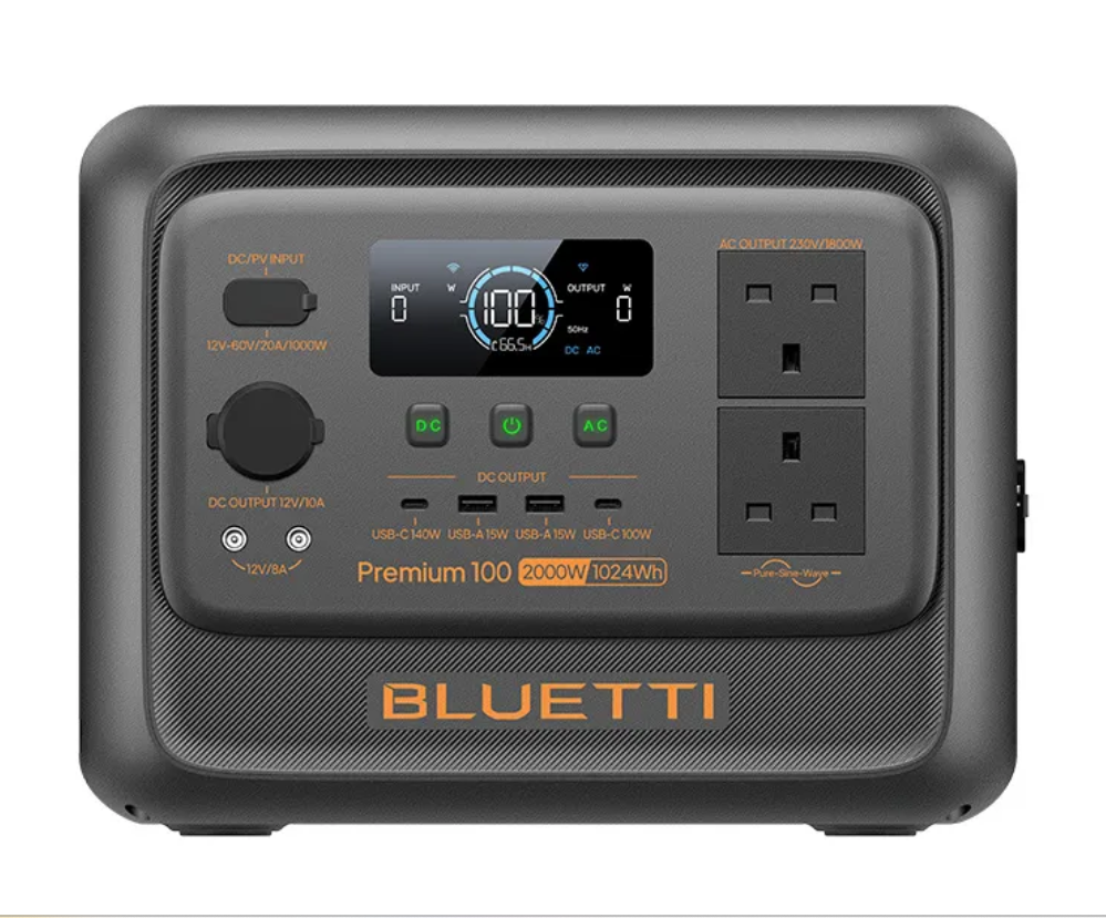 BLUETTI Premium 100 V2 Portable Power Station -  2000W 1024Wh Solar Generator – Fast Charging LiFePO4 Backup Power Supply for Home, Office, Camping Kenya