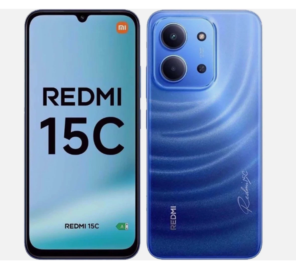 { Special Offer} Redmi 15C Smartphone Display 6.9” 120Hz - 4GB Ram + 128GB Rom Dual SIM, 4G , 6000mAh Battery ,50MP AI dual camera ,33W fast charging ,IP64 ,MediaTek Helio G81-Ultr