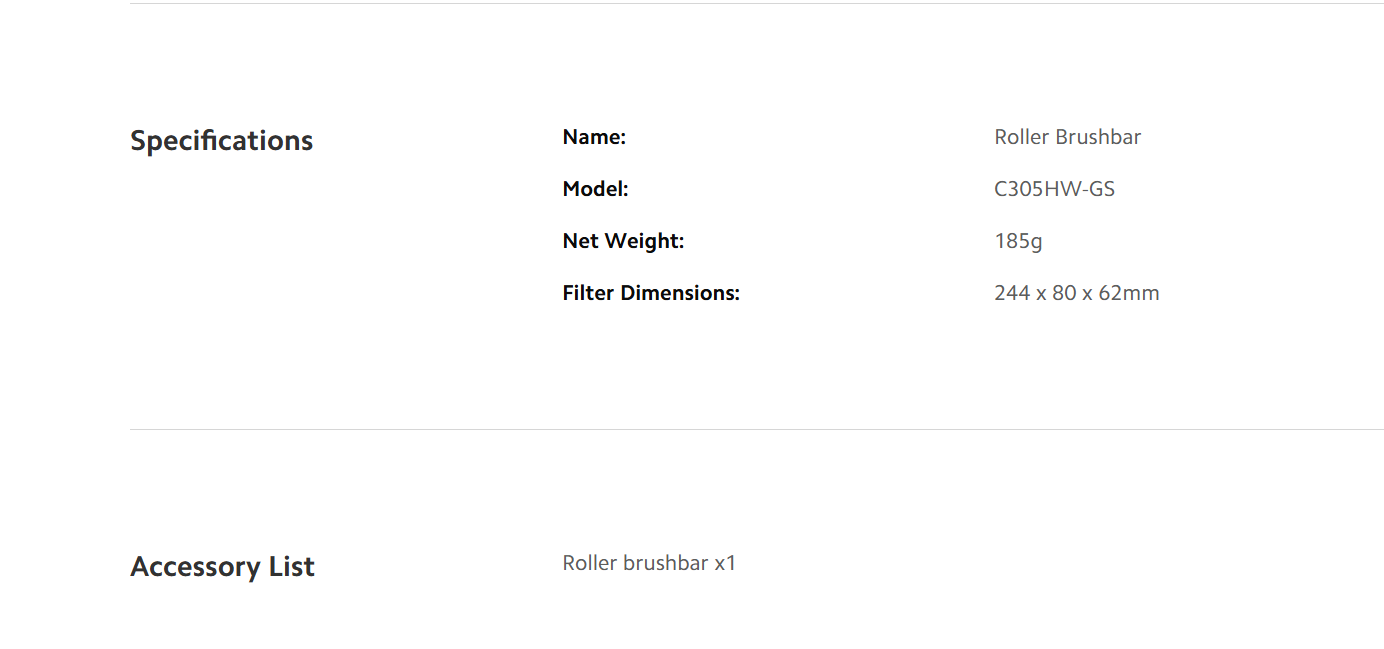 Xiaomi Truclean W20 Wet Dry Vacuum Roller Brushbar