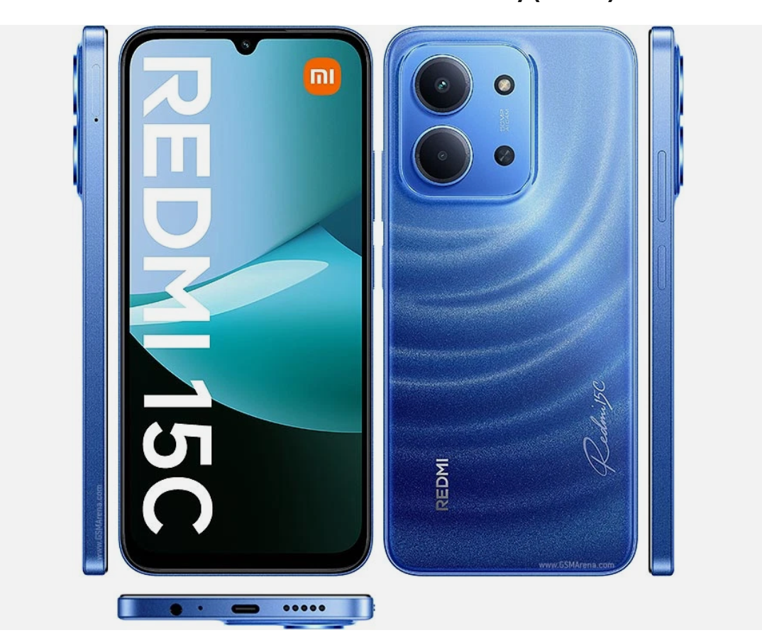 { Special Offer} Redmi 15C Smartphone Display 6.9” 120Hz - 4GB Ram + 128GB Rom Dual SIM, 4G , 6000mAh Battery ,50MP AI dual camera ,33W fast charging ,IP64 ,MediaTek Helio G81-Ultr