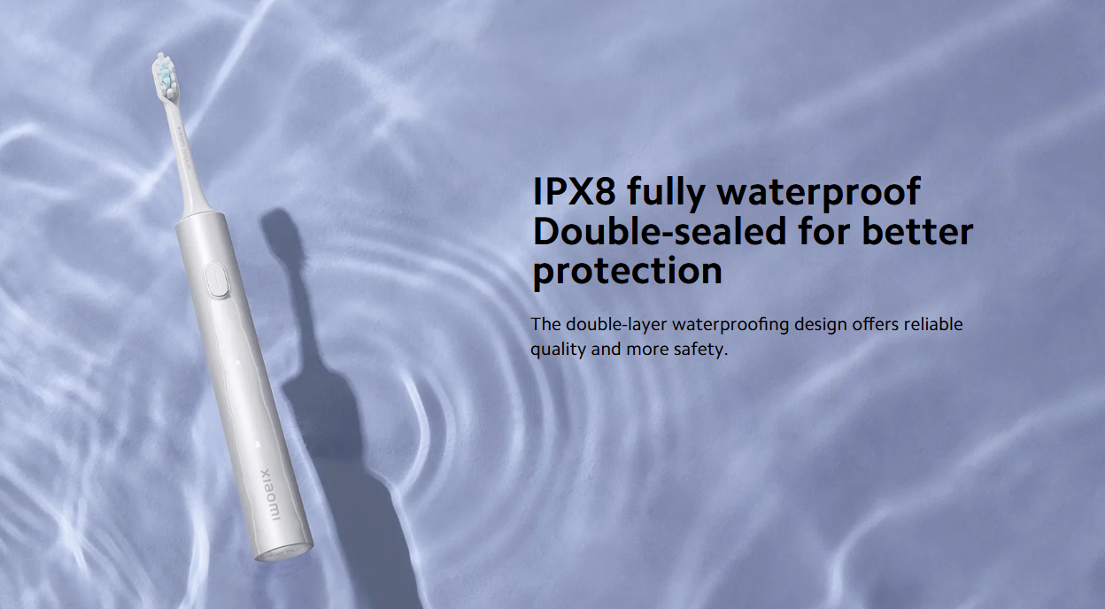 Xiaomi T302 Sonic Electric Toothbrush - 150 Days Battery Life, IPX8 Waterproof, 4 Cleaning Modes, Rechargeable Wireless Dental Care Smart Toothbrush (Silver Gray/Dark Blue)