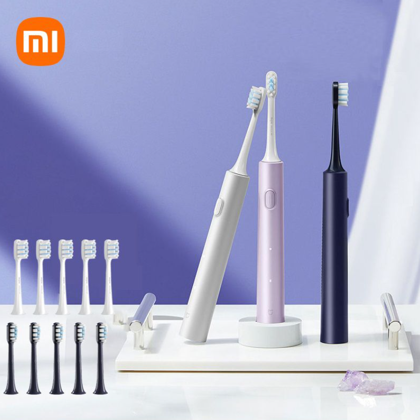 Xiaomi T302 Sonic Electric Toothbrush - 150 Days Battery Life, IPX8 Waterproof, 4 Cleaning Modes, Rechargeable Wireless Dental Care Smart Toothbrush (Silver Gray/Dark Blue)