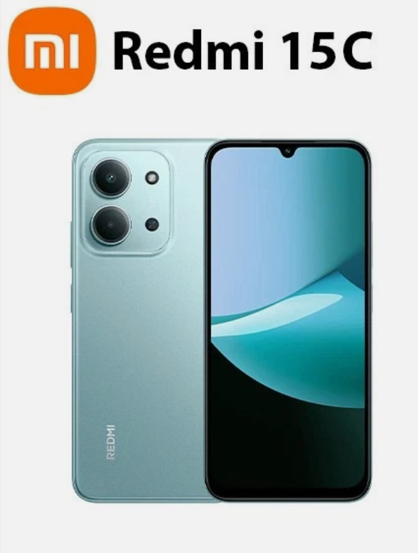 { Special Offer} Redmi 15C Smartphone Display 6.9” 120Hz - 4GB Ram + 128GB Rom Dual SIM, 4G , 6000mAh Battery ,50MP AI dual camera ,33W fast charging ,IP64 ,MediaTek Helio G81-Ultr