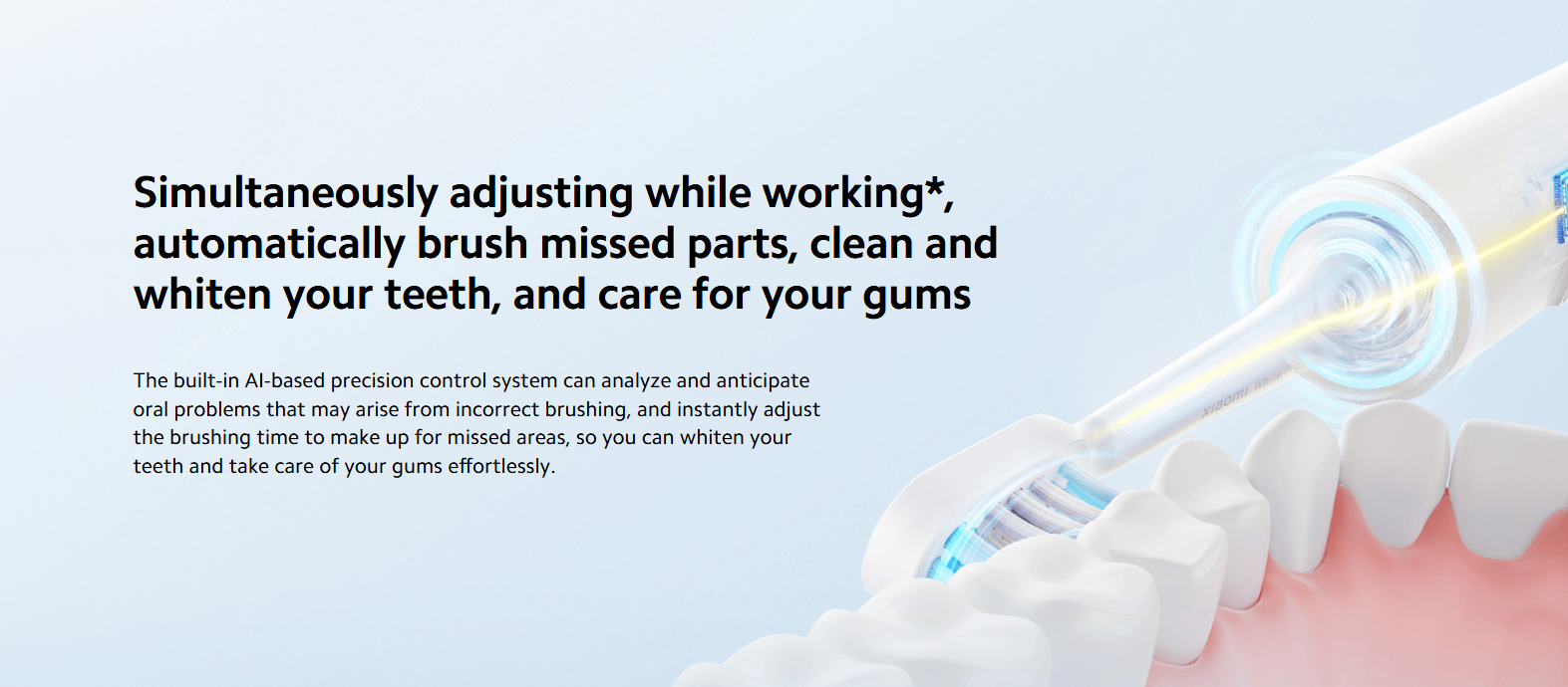 Xiaomi Smart Electric Toothbrush T501 Sonic Wireless Toothbrush - 64,000 Vibrations/Min, AI Precision Pressure Control, 30 Customized Modes, IPX8 Waterproof, 150-Day Rechargeable Long Battery Life