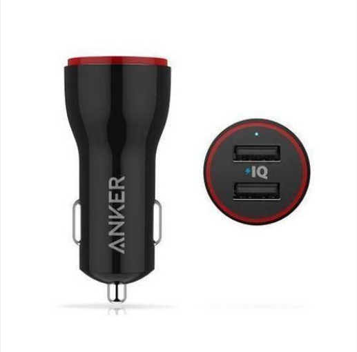 [ Special Deal ]  POWERDRIVE 2 24W 2-PORT CAR CHARGER - Compact Fast Car Adapter for iPhone & Android with PowerIQ Fast Charging (Black) Multi-Device Charger