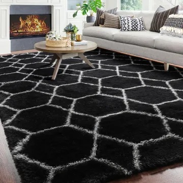 Super Soft Rugs Fluffy Carpets, 5x8 Feet, Indoor Modern Plush Area Rugs for Living Room Bedroom Kids Room Nursery Home Decor