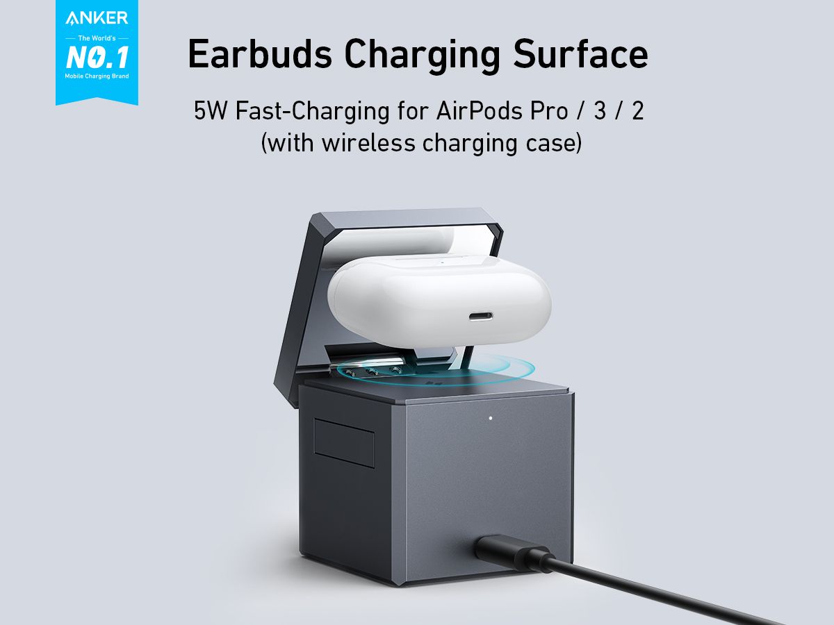 [ Special Offer ] Anker 3-in-1 Cube with MagSafe -  Foldable Wireless Charger for iPhone, Apple Watch & AirPods (30W USB-C Included).