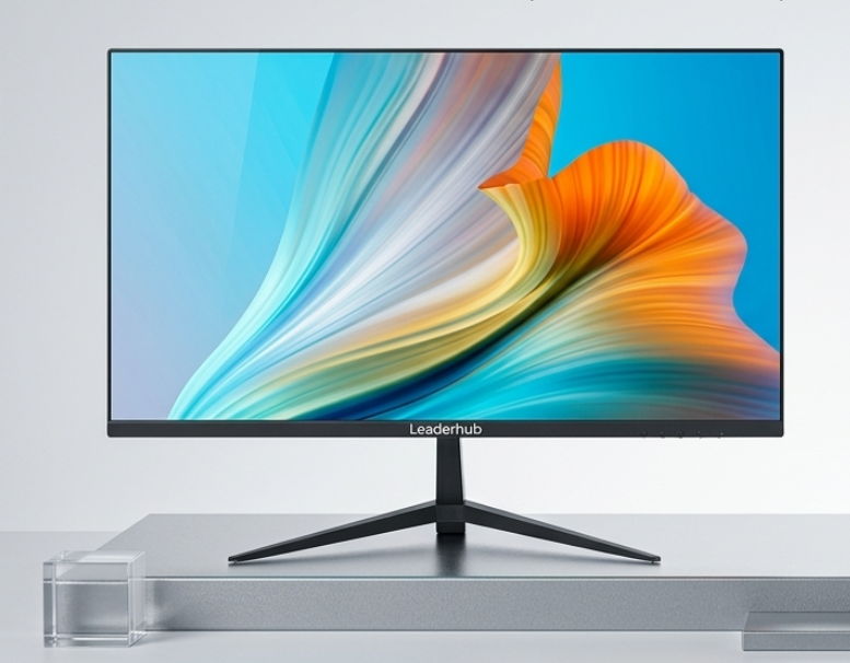 { New Arrival } Leaderhub 24 Inch Frameless Desktop Monitor 1080P Full HD 75Hz Refresh Rate HDMI VGA Ports Office & Gaming Screen