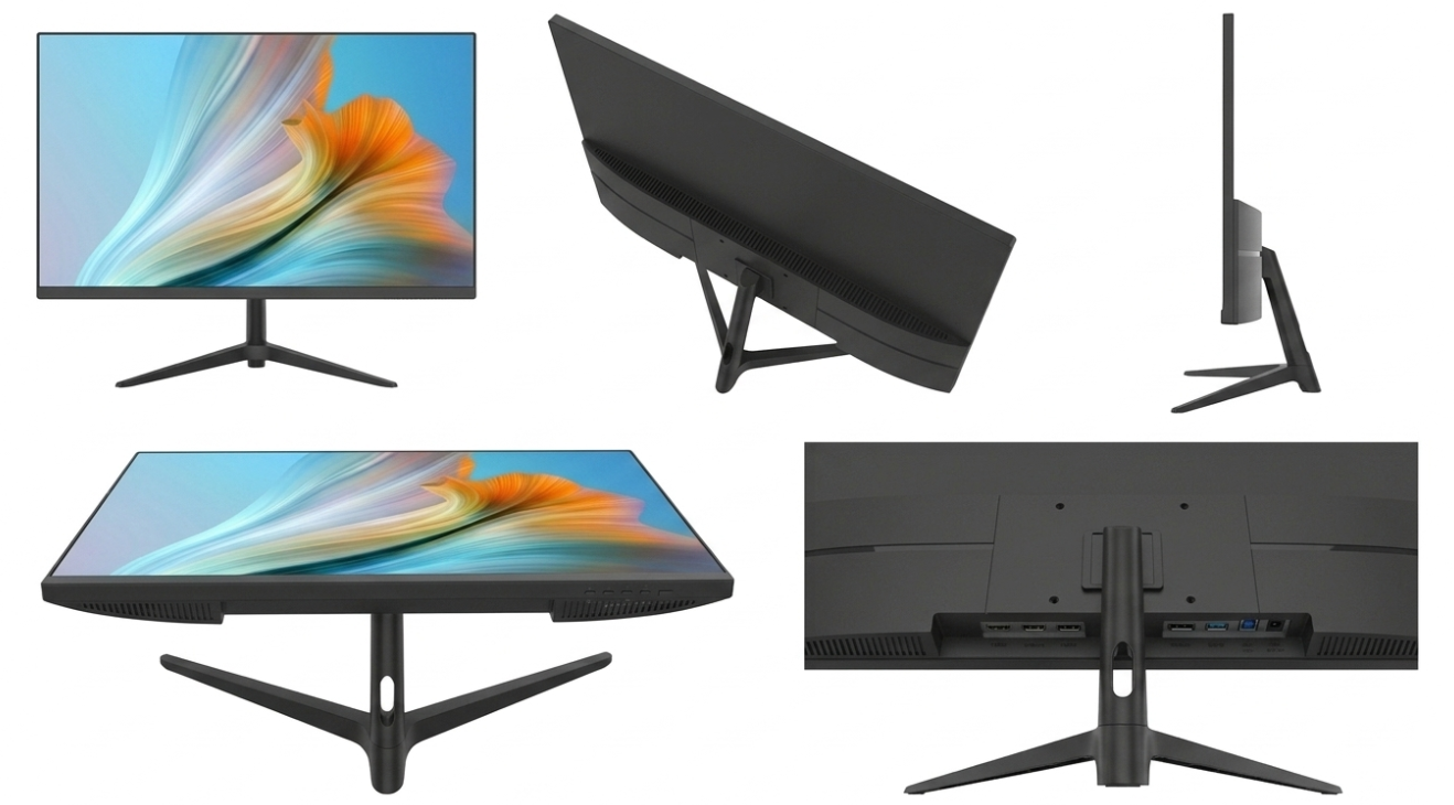 { New Arrival } Leaderhub 24 Inch Frameless Desktop Monitor 1080P Full HD 75Hz Refresh Rate HDMI VGA Ports Office & Gaming Screen