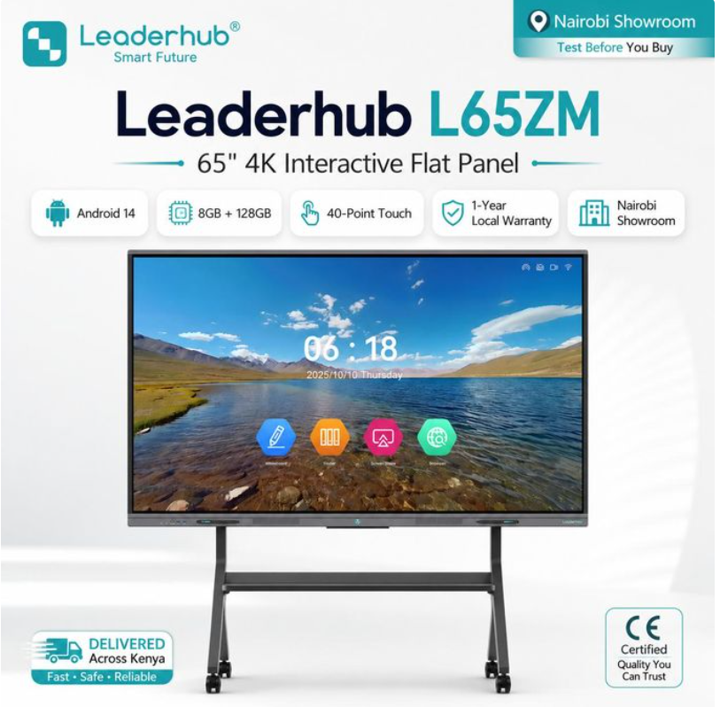 Leaderhub KMax L86ZM 86" 4K UHD Interactive Flat Panel 
+ Remote controler (Android 14, 8GB+128GB, 40-Point Touch) - Grey