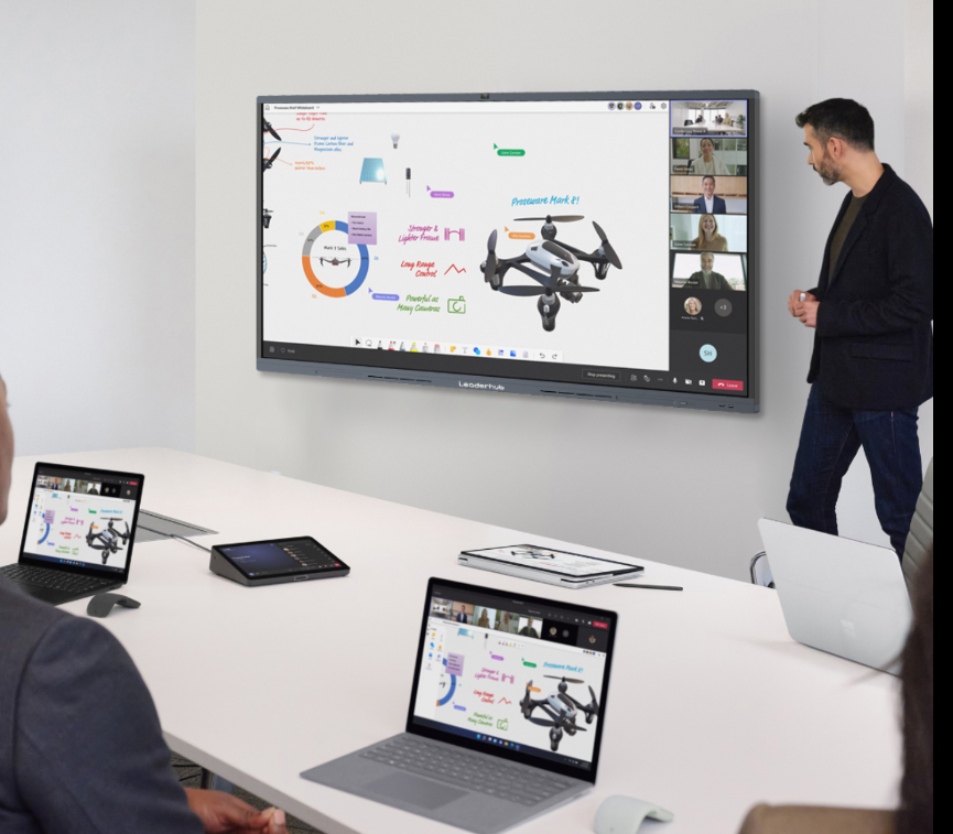 Leaderhub KMax L86ZM 86" 4K UHD Interactive Flat Panel 
+ Remote controler (Android 14, 8GB+128GB, 40-Point Touch) - Grey