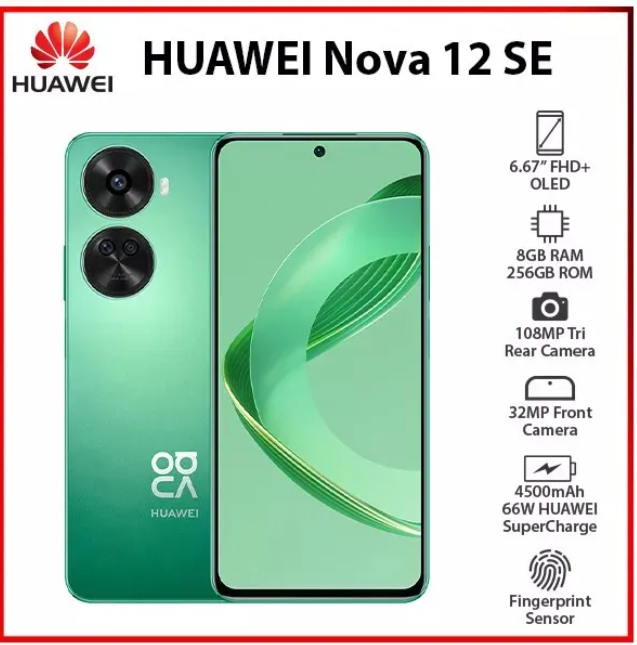 [Special Offer]  Huawei Nova 12 SE Smartphone 6.7" OLED Display (8GB RAM+256GB ROM) Dual SIM 4G , 4500mAh Battery, 66W Fast Charging Brand New