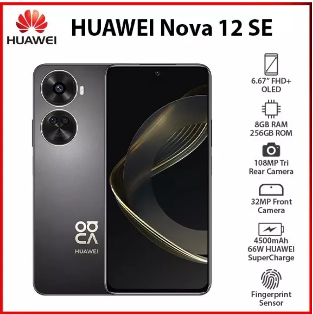 [Special Offer]  Huawei Nova 12 SE Smartphone 6.7" OLED Display (8GB RAM+256GB ROM) Dual SIM 4G , 4500mAh Battery, 66W Fast Charging Brand New