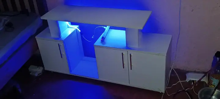 Istanbul 2 !!( BIG ALL WHITE ) Modern TV Stand With LED Lights 4FT ♦️wooden Tv stands with cabinets