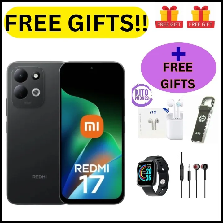 🔥NEW🔥Xiaomi Redmi 17 4G 6GB RAM + 256GB ROM Smart Phone 6.9" display 120Hz -Dual SIM 7500mAh Battery 50MP main camera +8MP SELFIE Type C Side Fingerprint Android 16 SMARTPHONES+FREE GIFTS
