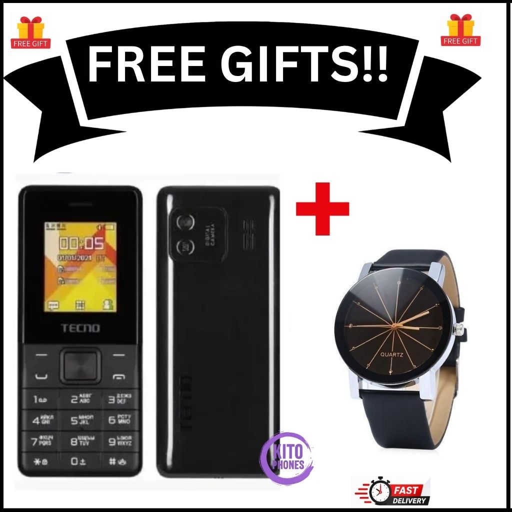 [BRAND NEW] Tecno T301 Dual Sim 1.77-inch screen With Camera & TorchLight Fm Loud Speaker ,with up to 24 Days of Standby Battery 1150mAh battery capacity Featured Phones+FREE GIFTS(WATCH)