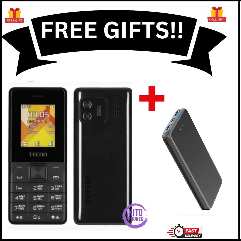 [BRAND NEW] Tecno T301 Dual Sim 1.77-inch screen With Camera & TorchLight Fm Loud Speaker ,with up to 24 Days of Standby Battery 1150mAh battery capacity Featured Phones+FREE GIFTS(POWERBANK)