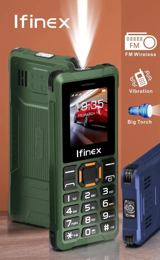 [BRAND NEW] Ifinex T400 TRIPLE SIM CARD FEATURE PHONE WITH Bluetooth /Wireless FM/SD Slot kabambe/katululu/mulika mwizi/button feature phone +FREE GIFTS(POWERBANK + SMARTWATCH)