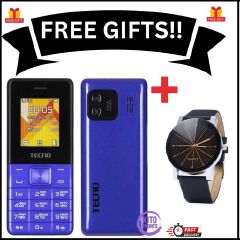 [BRAND NEW] Tecno T301 Dual Sim 1.77-inch screen With Camera & TorchLight Fm Loud Speaker ,with up to 24 Days of Standby Battery 1150mAh battery capacity Featured Phones+FREE GIFTS(WATCH)