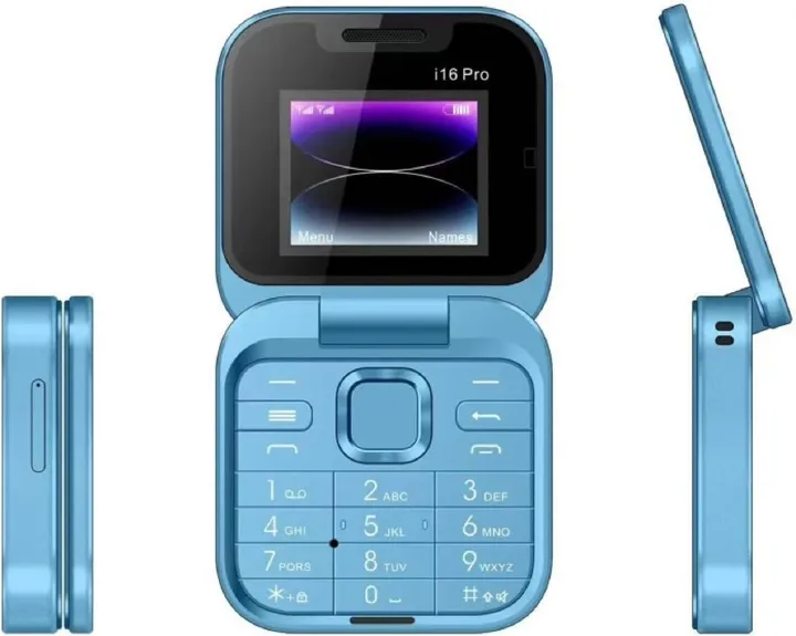 i16 MINI FLIP PHONE DUAL SIM CARD TWO - 2 SIM CARD SLOT BATTERY 500MAH FM RADIO 1.44 INCH SCREEN DISPLAY FOLDABLE PHONE NEW ARRIVAL ON OFFER KABAMBE KATULULU FEATTURED PHONE