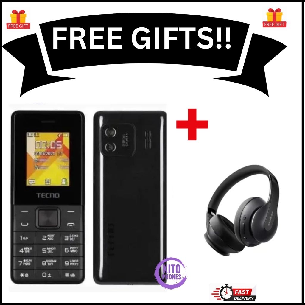 [BRAND NEW] Tecno T301 Dual Sim 1.77-inch screen With Camera & TorchLight Fm Loud Speaker ,with up to 24 Days of Standby Battery 1150mAh battery capacity Featured Phones+FREE GIFTS(HEADPHONES)