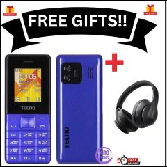 [BRAND NEW] Tecno T301 Dual Sim 1.77-inch screen With Camera & TorchLight Fm Loud Speaker ,with up to 24 Days of Standby Battery 1150mAh battery capacity Featured Phones+FREE GIFTS(HEADPHONES)