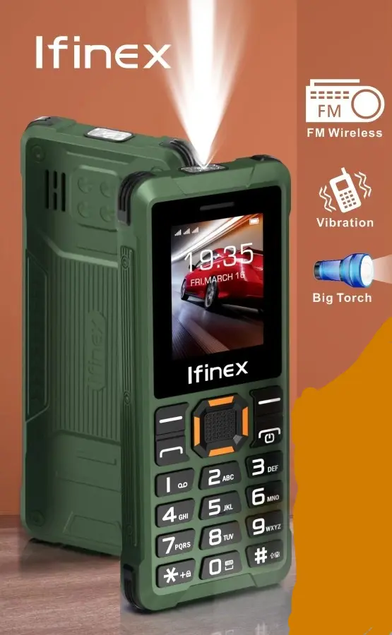 [BRAND NEW] Ifinex T400 TRIPLE SIM CARD FEATURE PHONE WITH Bluetooth /Wireless FM/SD Slot kabambe/katululu/mulika mwizi/button feature phone +FREE GIFTS(POWERBANK + SMARTWATCH)