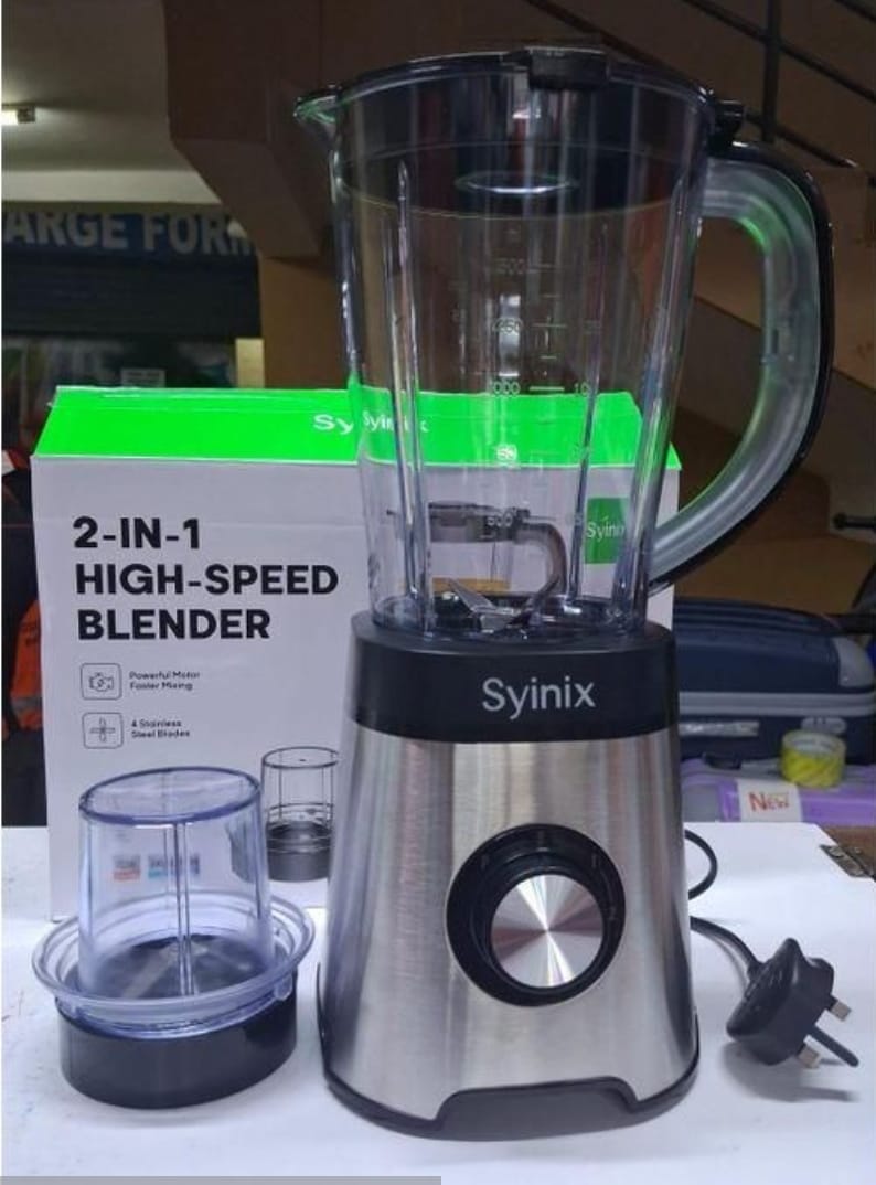 ♣️📍Synix 2-in-1 High-Speed Blender 1.5L - 4 Stainless Steel Blades, 3 Speed Control✨designed for effortless blending and mixing. Whether you're making smoothies, soups, or sauces, this blender delive