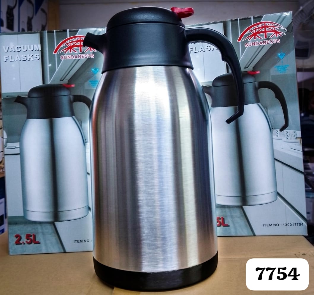 🍓INSULATED✨Sundabest Sundabest 2.5L Stainless Steel Vacuum Flask - Silver, Double-Wall Insulation, Keeps Drinks Hot/Cold for 24 Hours🩸Crafted from high-quality stainless steel, this flask features a