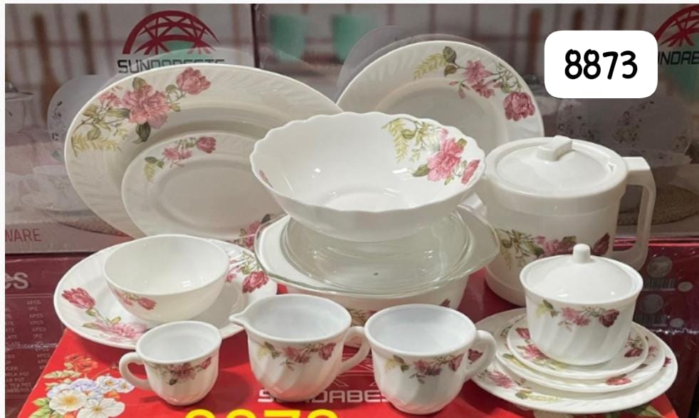STRONG ELEGANT AMAZING COMBO‼️🔥Sundabest 58pcs dinner set ware📍great dinnerset 58 Pcs ceramic dinner set6 PCs side plates6 PCs dinner plates6 PCs soup bowls 6 PCs mugs beautiful and luxurious dinner