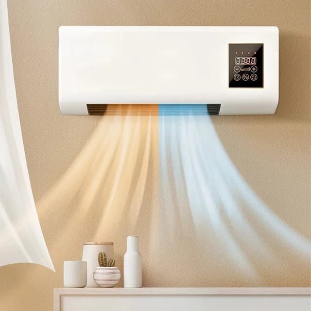 🤩 Mini Wall Mounted 1800w Electric Home Heater Air Conditioner; 💃
°Hot and Cold
°1800W
°Portable/ Wall mounted 
°Remote Control 
° Adjust Temperature