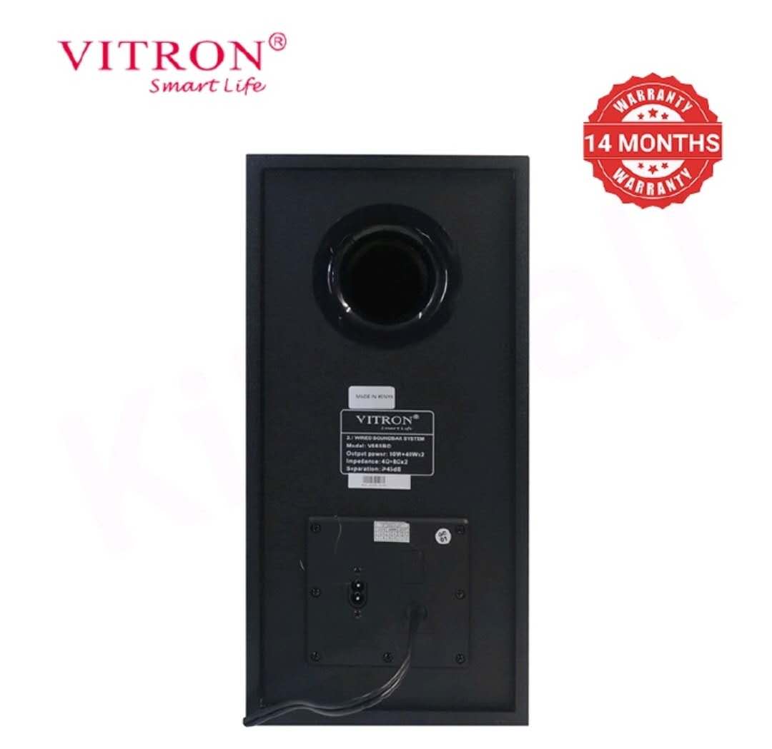 NEW VITRON V66SBD 2.1 CH 17000W  PMPO DOLBY WIRED SOUNDBAR SYSTEM WITH USB AUX OPTICAL AND SD CARD